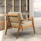 Poltrona Madeira Maciça Giulia Luxo Bege Claro