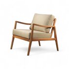 Poltrona Madeira Maciça Giulia Luxo Bege Claro