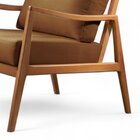 Poltrona Madeira Maciça Giulia Luxo Caramelo