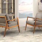 Poltrona Madeira Maciça Giulia Luxo Cinza