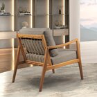 Poltrona Madeira Maciça Giulia Luxo Cinza