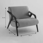 Poltrona Madeira Maciça Grace Linho Bege - Zahav Estofados Li