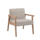 Poltrona Madeira Maciça Julia Volttoni Natural/linho Bege