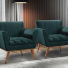 Poltrona Madeira Maciça Lyz Luxo Azul