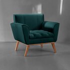 Poltrona Madeira Maciça Lyz Luxo Azul