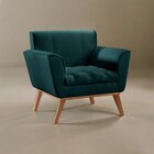 Poltrona Madeira Maciça Lyz Luxo Azul