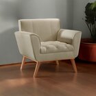 Poltrona Madeira Maciça Lyz Luxo Bege