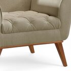 Poltrona Madeira Maciça Lyz Luxo Bege