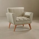 Poltrona Madeira Maciça Lyz Luxo Bege