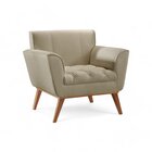 Poltrona Madeira Maciça Lyz Luxo Bege