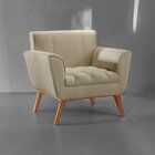 Poltrona Madeira Maciça Lyz Luxo Bege