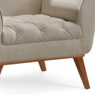 Poltrona Madeira Maciça Lyz Luxo Bege Claro