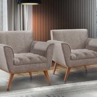 Poltrona Madeira Maciça Lyz Luxo Cappuccino