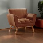 Poltrona Madeira Maciça Lyz Luxo Caramelo