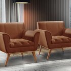 Poltrona Madeira Maciça Lyz Luxo Caramelo