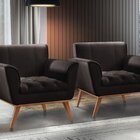 Poltrona Madeira Maciça Lyz Luxo Preto