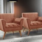 Poltrona Madeira Maciça Lyz Luxo Terracota