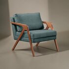 Poltrona Madeira Maciça Mona Luxo Azul