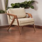 Poltrona Madeira Maciça Mona Luxo Bege