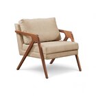 Poltrona Madeira Maciça Mona Luxo Bege