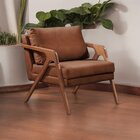 Poltrona Madeira Maciça Mona Luxo Caramelo