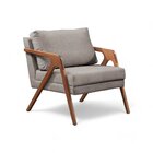 Poltrona Madeira Maciça Mona Luxo Cinza