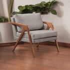 Poltrona Madeira Maciça Mona Luxo Cinza