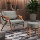 Poltrona Madeira Maciça Mona Luxo Cinza