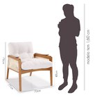 Poltrona Madeira Maciça Tela Natural Assento E Encosto Com Fi