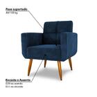 Poltrona Madri Com Tecido Veludo - Azul