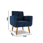 Poltrona Madri Com Tecido Veludo - Azul