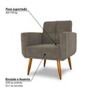 Poltrona Madri Com Tecido Veludo - Cappuccino