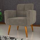 Poltrona Madri Com Tecido Veludo - Cappuccino