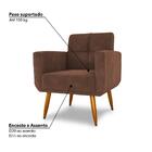 Poltrona Madri Com Tecido Veludo - Ferrugem