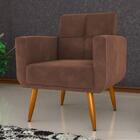 Poltrona Madri Com Tecido Veludo - Ferrugem