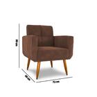 Poltrona Madri Com Tecido Veludo - Ferrugem