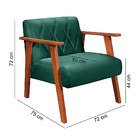 Poltrona Madri Sala Recepcao Tecido Suede Pes Madeira Verde