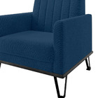 Poltrona Maine Veludo Base De Ferro Preto - D'rossi - Azul Ma