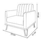 Poltrona Maine Veludo Base De Ferro Preto - D'rossi - Azul Ma