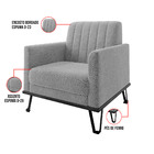 Poltrona Maine Veludo Base De Ferro Preto - D'rossi - Cinza