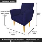 Poltrona Maitê Suede Azul Marinho