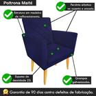 Poltrona Maitê Suede Azul Marinho