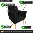 Poltrona Maitê Suede Preto