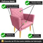 Poltrona Maitê Suede Rosa