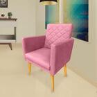 Poltrona Maitê Suede Rosa