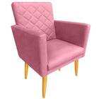 Poltrona Maitê Suede Rosa