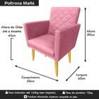 Poltrona Maitê Suede Rosa