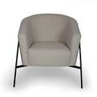 Poltrona Mallone Linho Castanho A-490 Com Linho Bege A-489 Ba