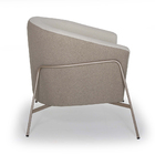 Poltrona Mallone Linho Castanho A-490 Com Linho Bege A-489 Ba