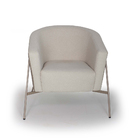 Poltrona Mallone Linho Castanho A-490 Com Linho Bege A-489 Ba